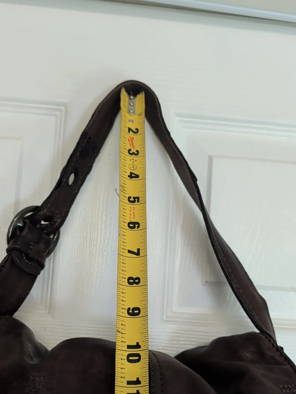 Lucky Brand Stash Hobo Shoulder Whipstitch Flap Retro Bag Purse Saddle Brown